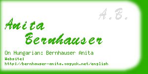 anita bernhauser business card